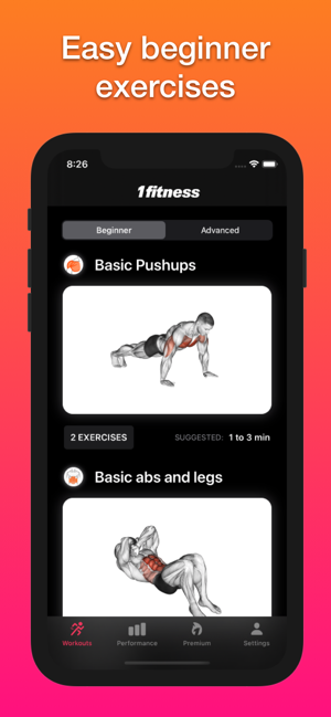 ‎1 Minute Fitness: Captura de pantalla d'entrenament a casa