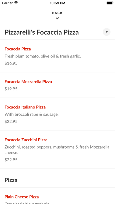 Pizzarelli's Pizza & Pasta Screenshot
