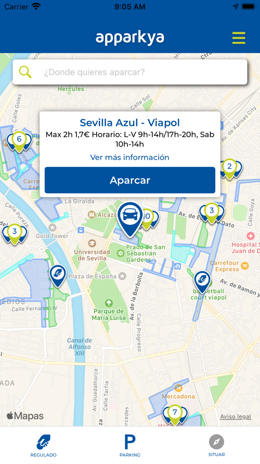 #5. Apparkya (iOS) Podle: APARCAMIENTOS URBANOS SERVICIOS Y SISTEMAS SOCIEDAD ANONIMA