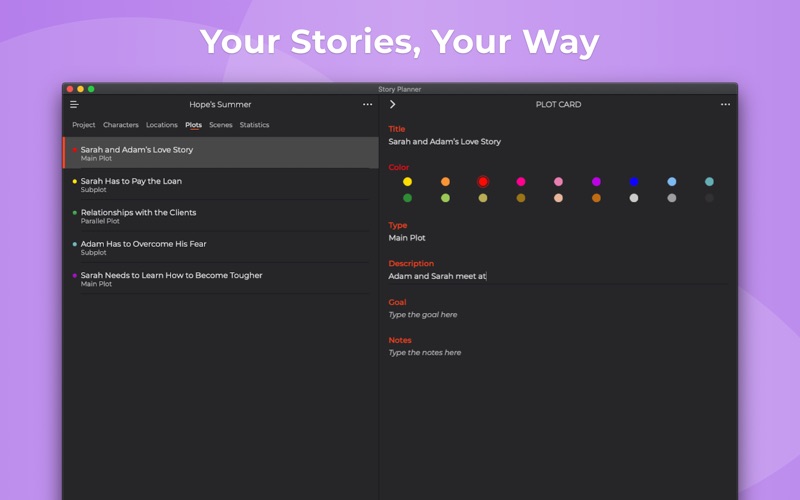 story planner for writers iphone screenshot 4