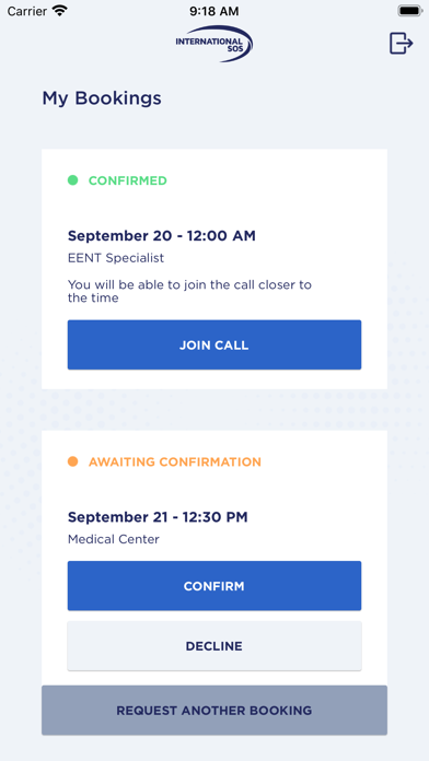 Self-Service TeleConsultation Screenshot