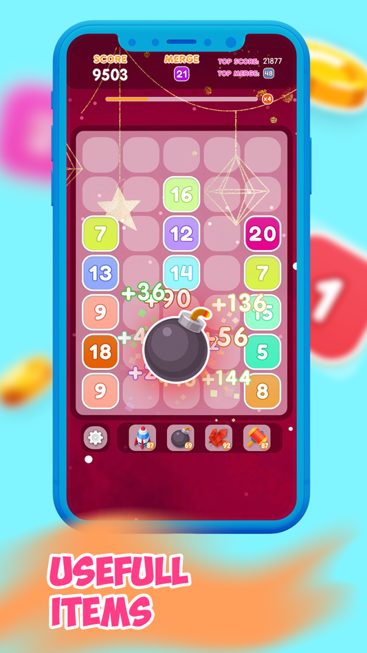 #2. 100 Merge - Number Puzzle (iOS) 来自: Duong Nguyen