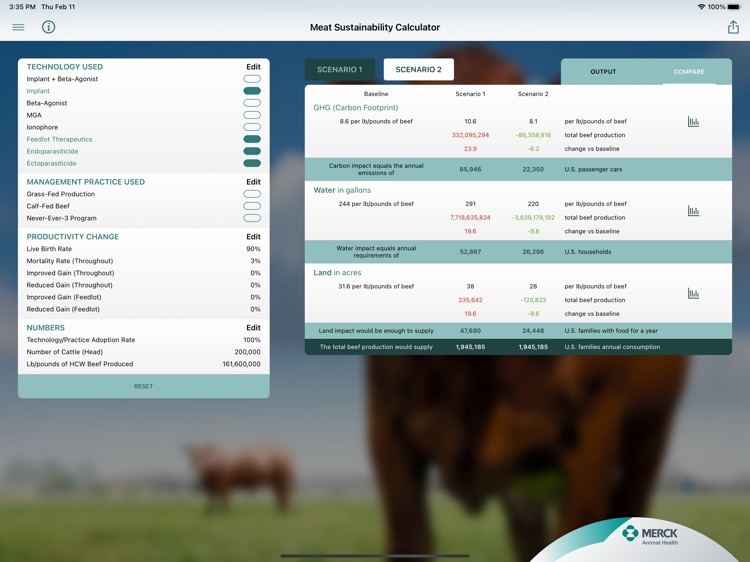 Meat Sustainability Calculator