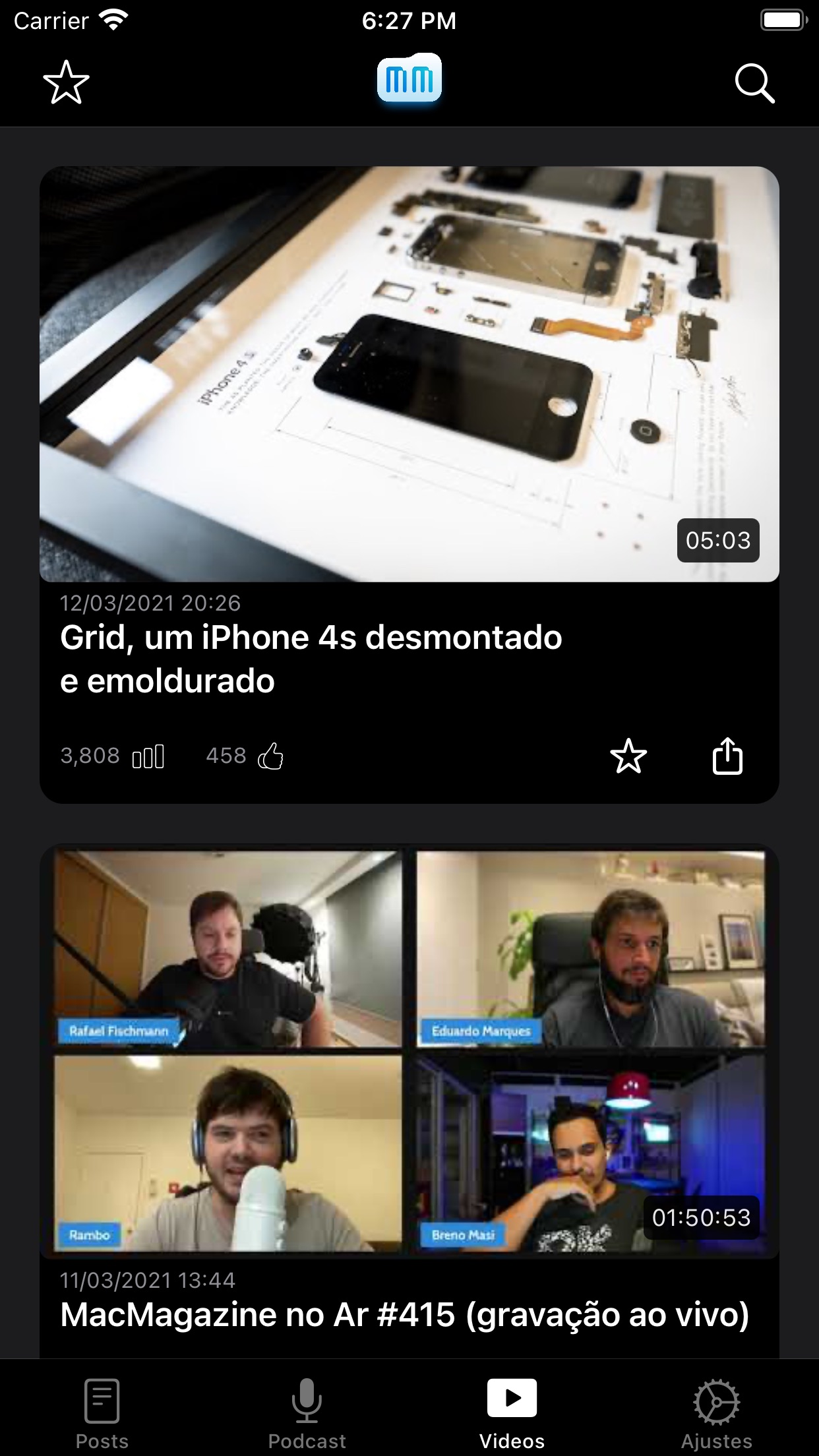 Screenshot do app MacMagazine