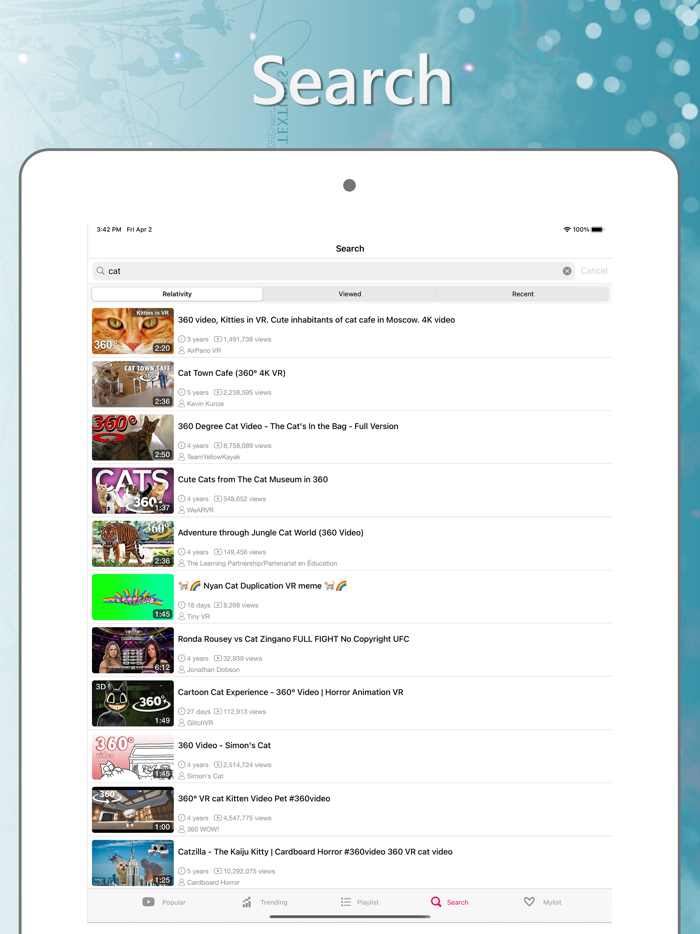 VR Tube 360 and 3D Video