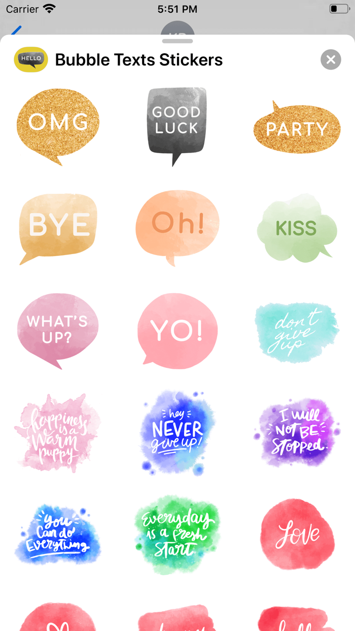 Bubble Texts Stickers