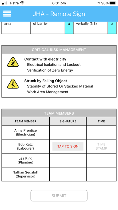 JSA Remote Sign Screenshot