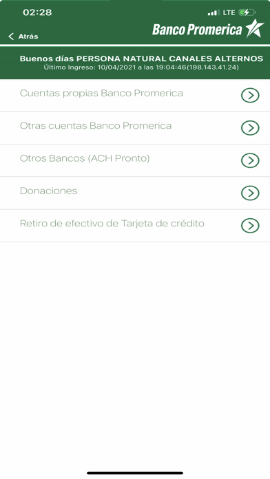 Banco Promerica Móvil Screenshot