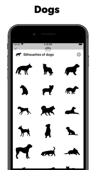 犬シルエットステッカー絵文字のおすすめ画像1