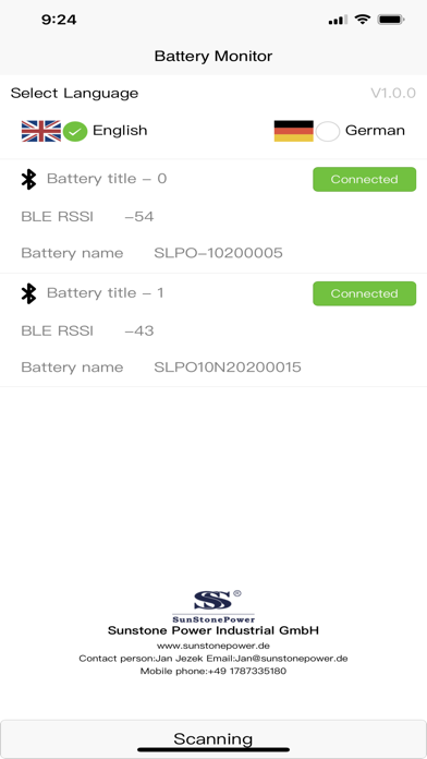 Sunstone Batteriemonitor Screenshot