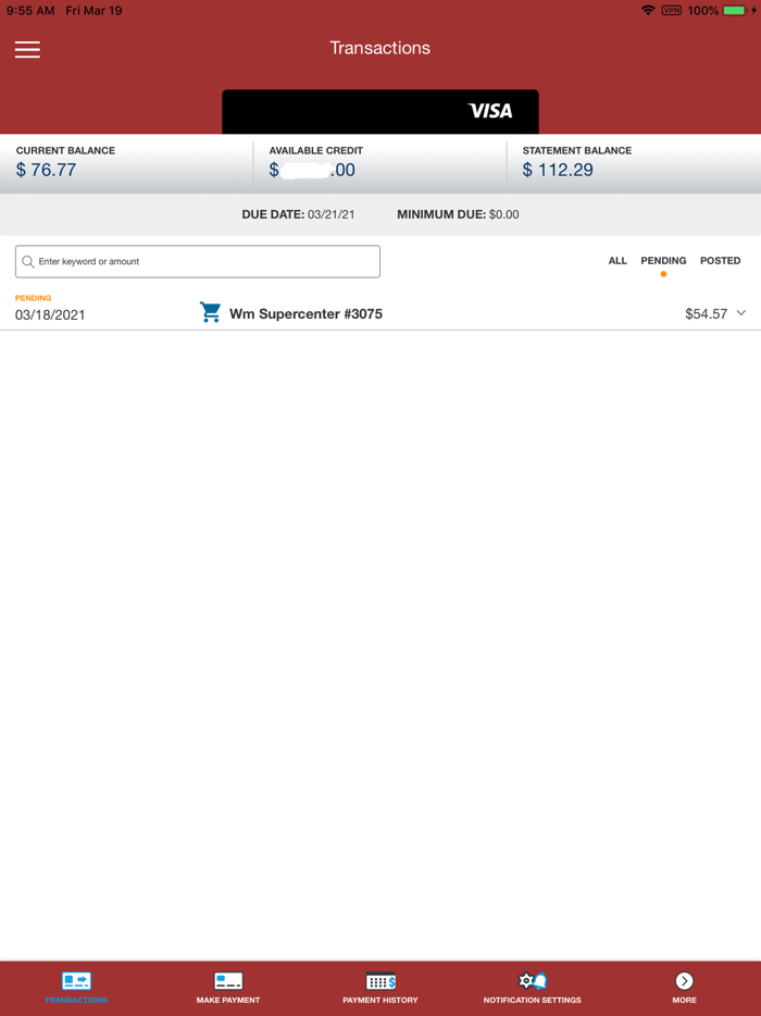 Panhandle Credit Card Manager