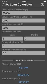 auto loan calculator plus iphone screenshot 2