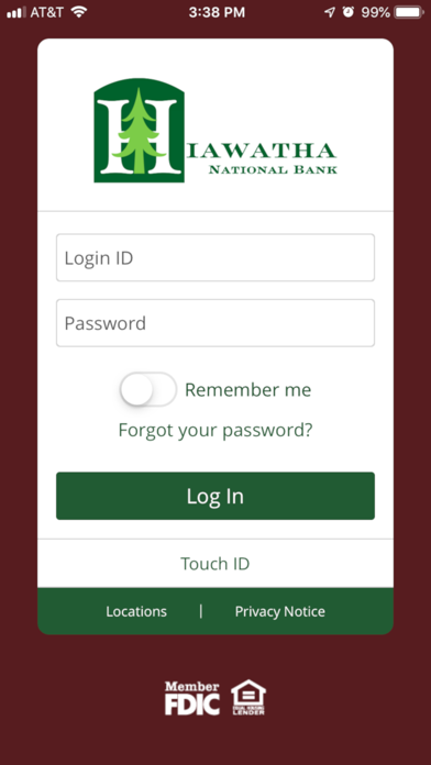 Hiawatha National Bank Screenshot 1 - AppWisp.com Hiawatha National Bank Screenshot 1 - AppWisp.com