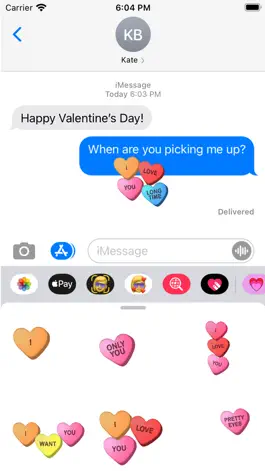Game screenshot Animated Candy Hearts Stickers apk