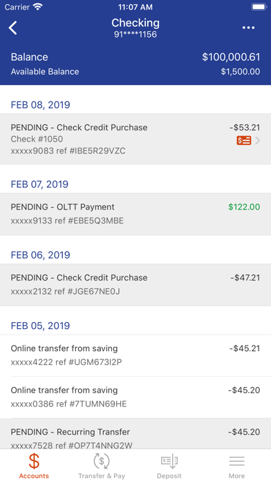 Peoples Trust and Savings Bank Screenshot
