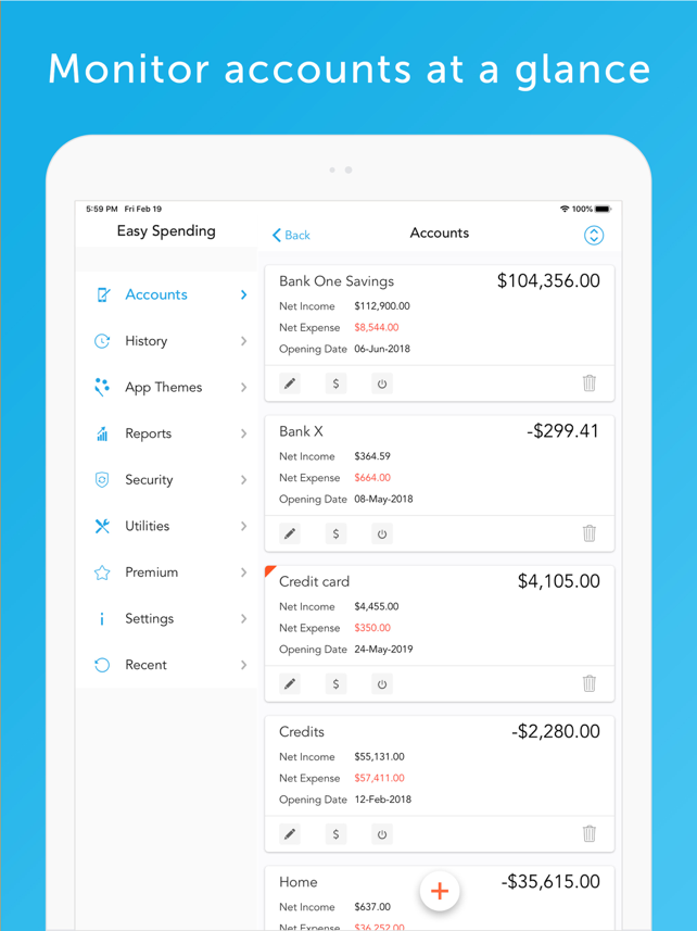 Easy Spending Budget. Screenshot