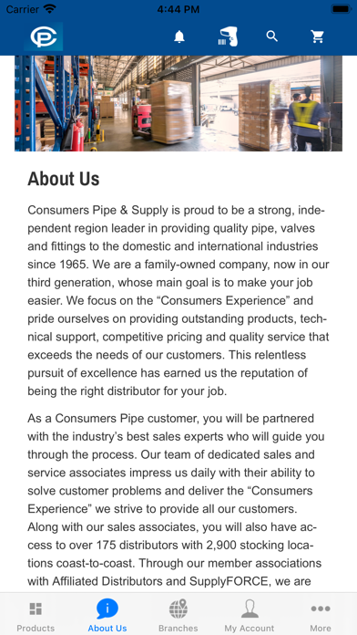 Consumers Pipe and Supply Screenshot