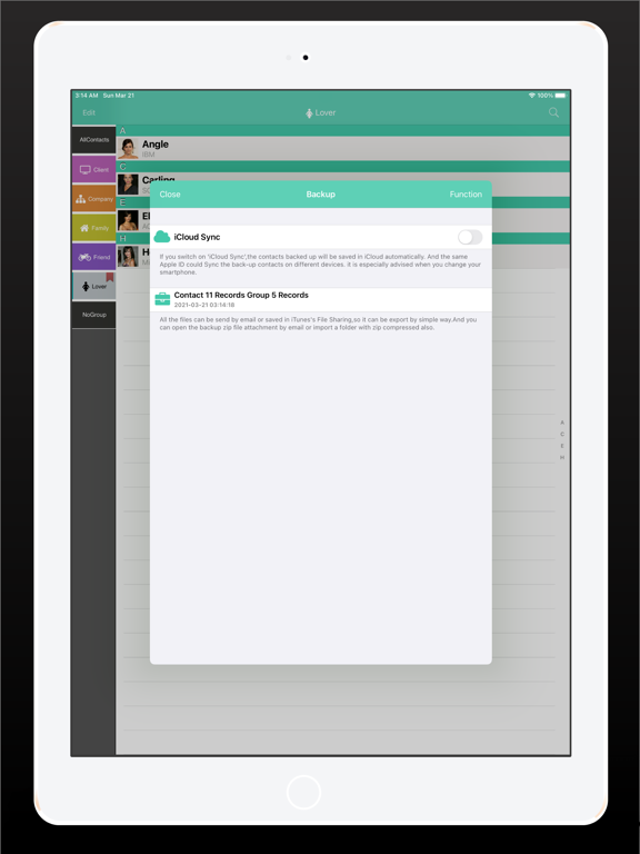 GContact Lite 2 iPad screenshot 5 - Utilities app