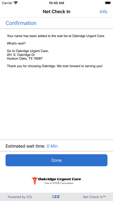 Net Check In - Oakridge Screenshot