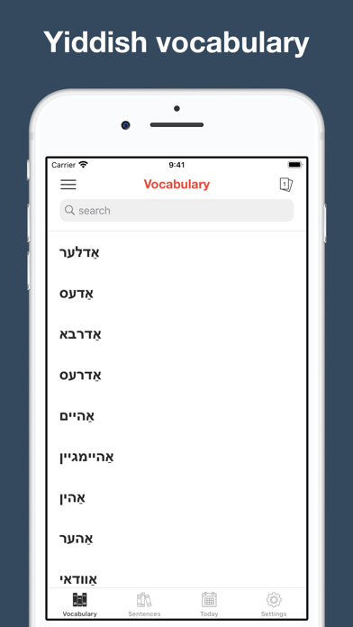 Yiddish vocabulary & sentencesのおすすめ画像1