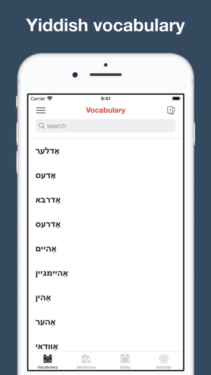 Yiddish vocabulary & sentences