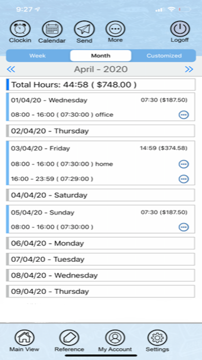 My Time Sheet - Bcsystem