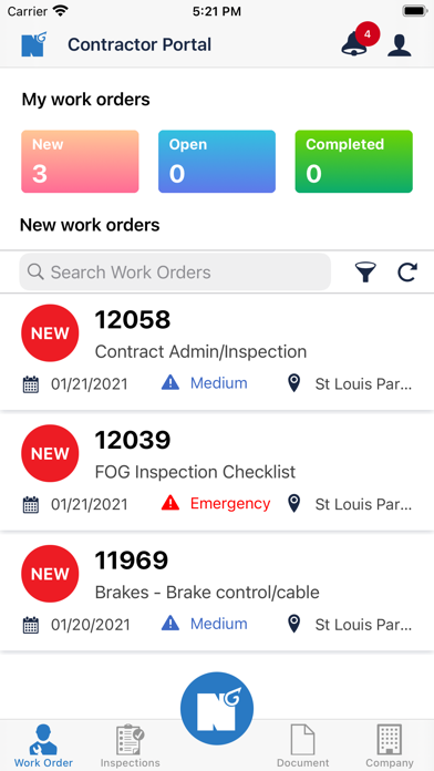 NEXGEN Contractor Portal Screenshot