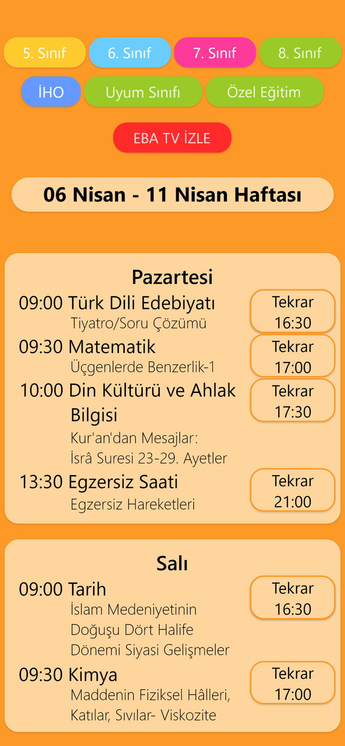 Eba Tv Ders Programı - Canlı