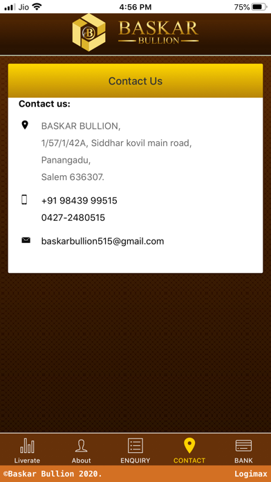 Baskar Bullion Screenshot