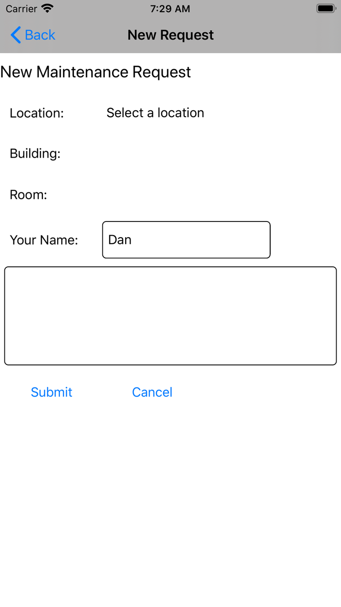 Maintenance Request MTT