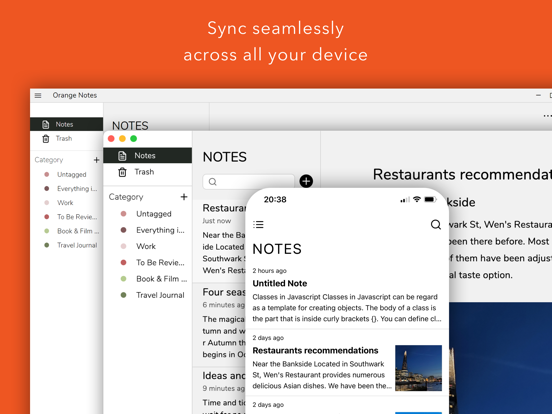 Orange Notes iPad screenshot 6 - Productivity app