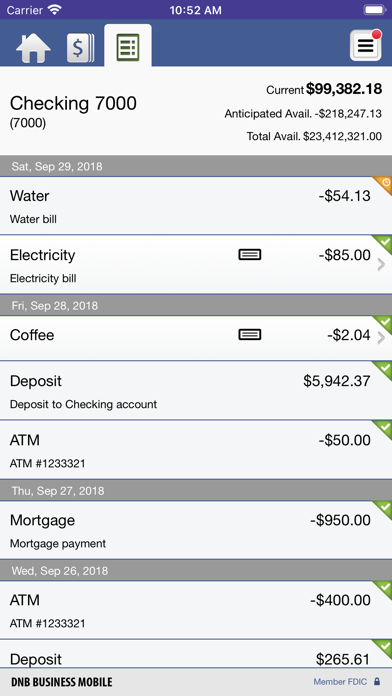 DNB Business Mobile Banking Screenshot