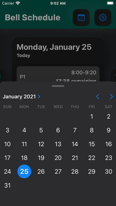 School Bell Schedule Screenshot