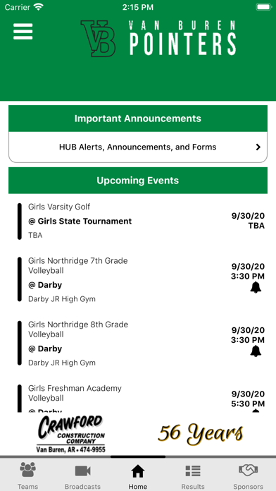 Van Buren Pointers Athletics Screenshot