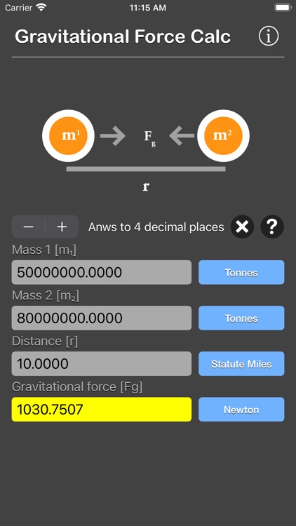 Gravitational Force Calculator screenshot-4