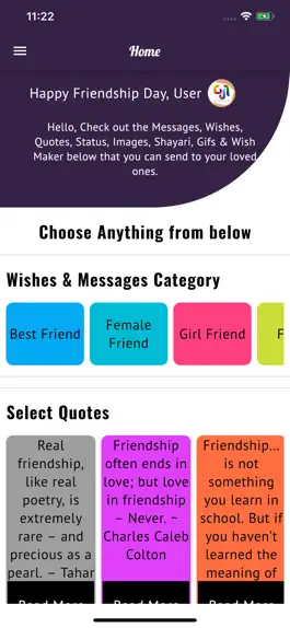 Game screenshot Friendship Gif Status Messages mod apk