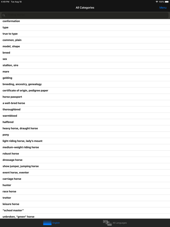 Screenshot #5 pour Dictionnaire Équestre