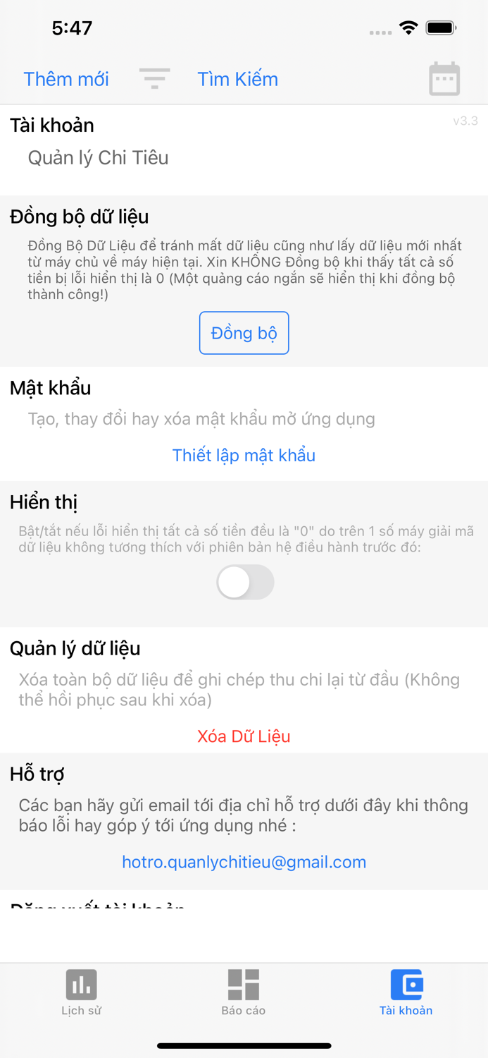 Quản lý chi tiêu cá nhân