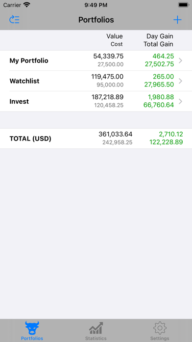 Portfolio - Monitor Stocks Screenshot