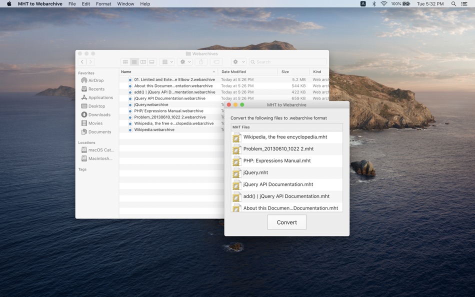 MHT to Webarchive - 1.2 - (macOS)