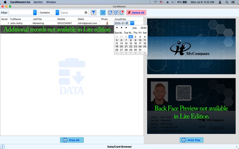 Screenshot #1 pour CardMaster Lite : Card Maker