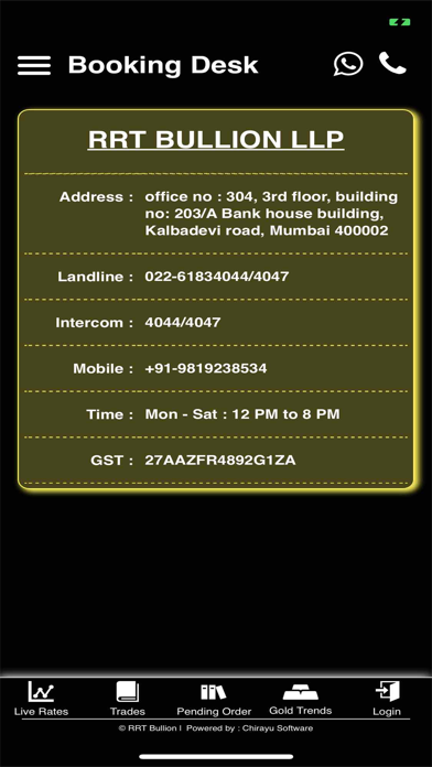 RRT Bullion Screenshot