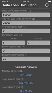 auto loan calculator plus iphone screenshot 3