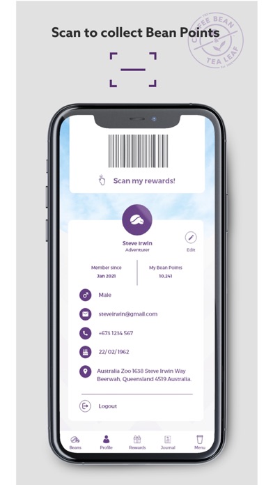 The Coffee Bean Brunei Rewards Screenshot