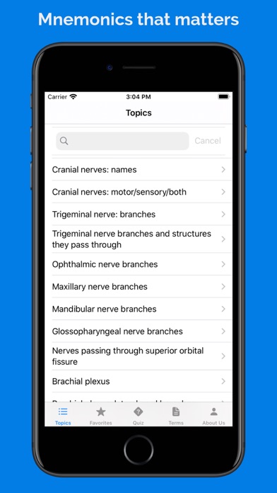 Anatnomics: Anatomy mnemonics Screenshot