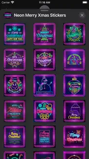 neon merry xmas stickers iphone screenshot 2
