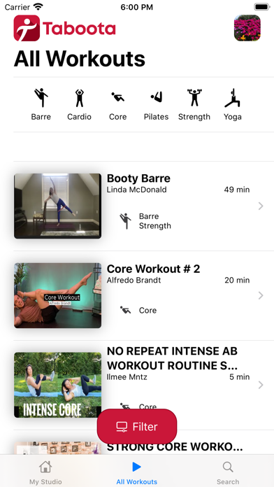 Taboota Fitness Screenshot