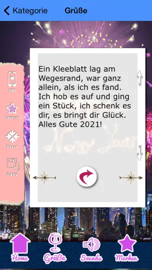 Screenshot von 2021 Frohes Neues Jahr - Grüße auf dem iPhone 6