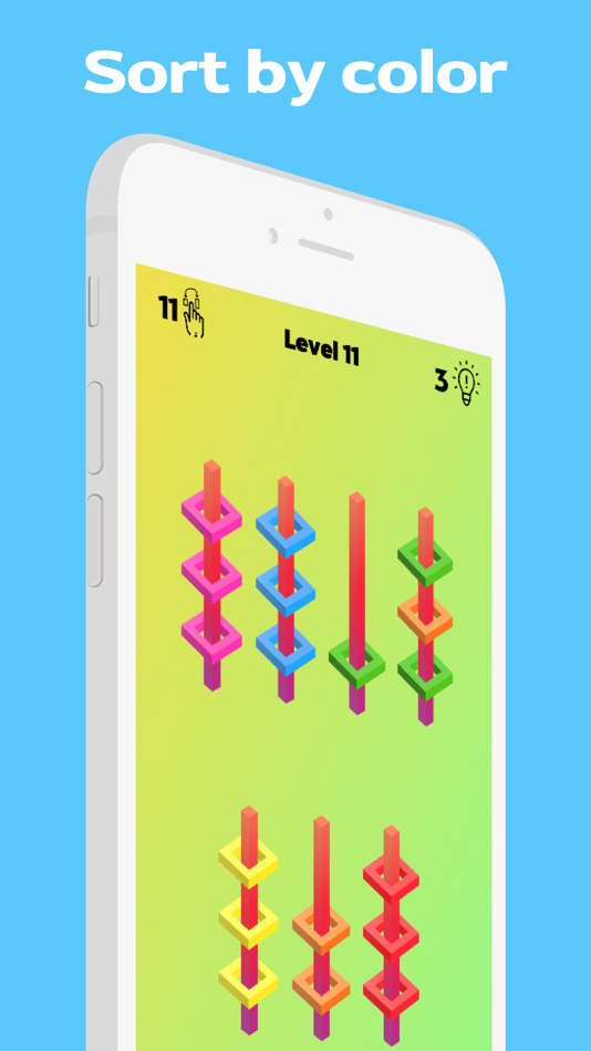 #1. Hoop Sort: Stack and Fill 3D (iOS) Podle: Tapotap