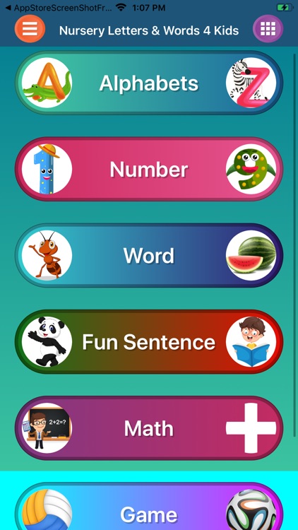 Nursery Letters & Words 4 Kids screenshot-0